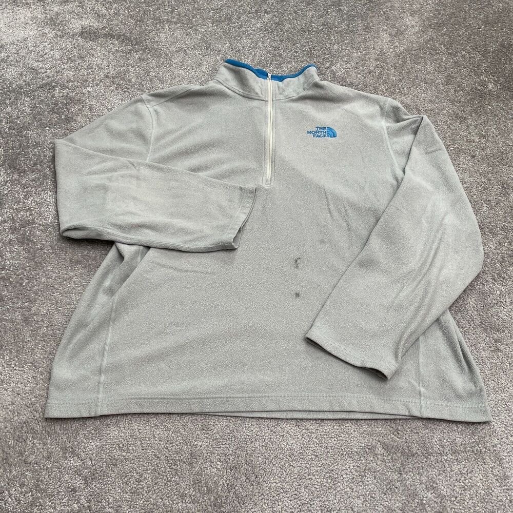 The North Face Glacial Lightweight Fleece Jacket Mens XL Gray 1/4 Zip Outdoor